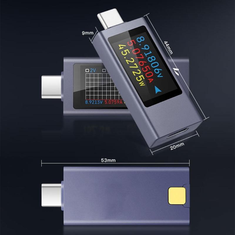 Type C Tester Practical Phone Charging Tester Accurate Charging Measurement Voltages Cureent Power Display for All Phone