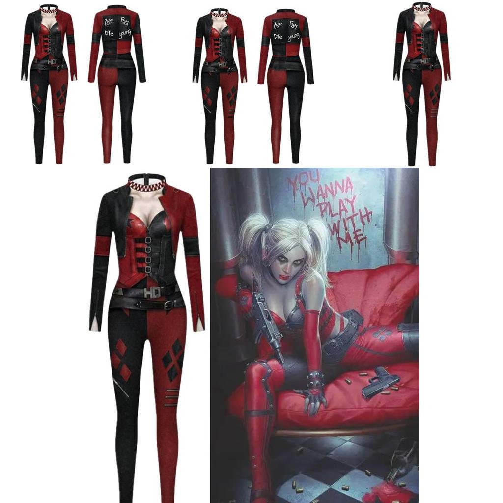 Disfraz de Cosplay de Harley Quinn para Halloween para Mujeres Juego de Rol