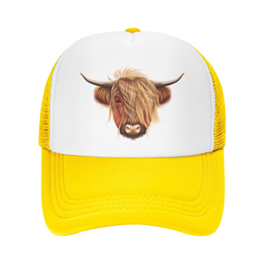 Scottish Hairy Highland Cow Hats for Unisex Women Vintage Baseball Cap Beach Dad Sun Hat Black Denim Cotton Caps