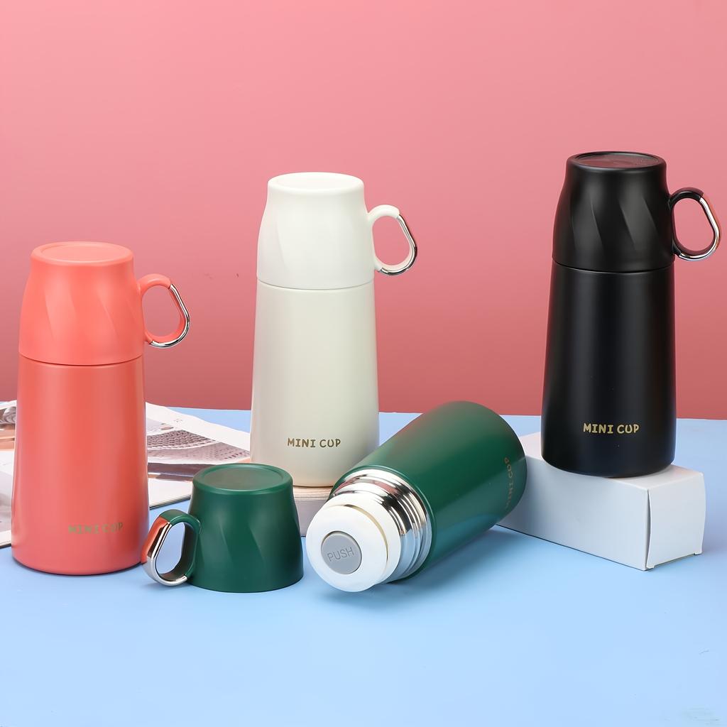 Insulated Stainless Steel Water Bottle Portable Vacuum Flask Thermal Sports Mug with Lid for Outdoor Travel Camping Mini Cup