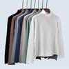 Half Turtleneck Pure Color Knitting Sweater Pullover Fall and Winter Slim-Fit Short Long Sleeve Bottoming Shirt Stretch All-Matching Women Pullover