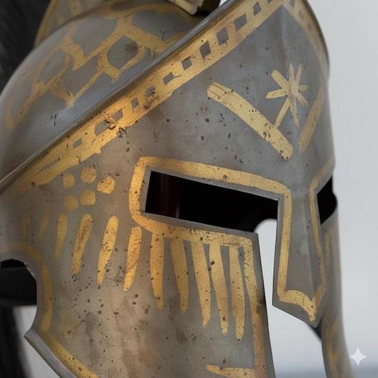 Medieval King Leonidas Spartan Helmet, Ancient Greek Warrior 300 Movie Replica Armor Limited Edition Helmet for Cosplay, LARP, Display