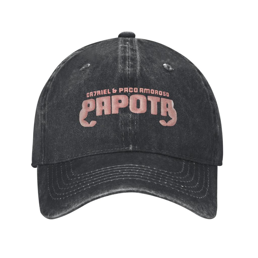 CARIEL Paco Tour Vintage Distressed Baseball Cap PVC Coated Concert Hat Adjustable Retro Festival Accessory