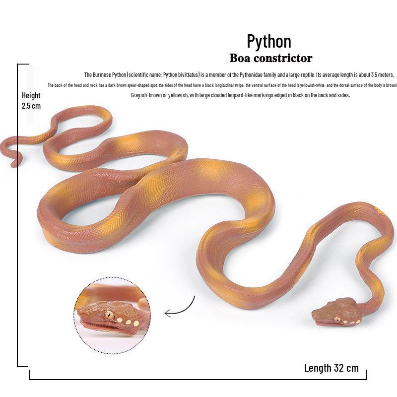Large Snake Simulation Model - Giant Python & Cobra Children's Toy Ornament