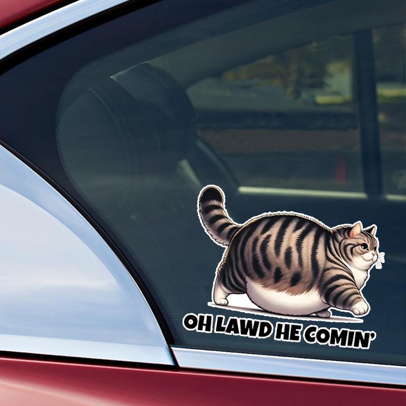 JT132#16X12cm Hilarious Chonk Cat Meme Vinyl Decal - Durable, Weatherproof Sticker for Cars, Laptops