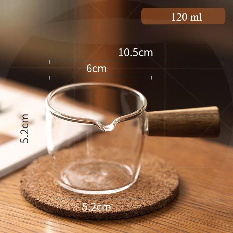 70ml / 100ml / 120ml Żaroodporny Szklany Kubek Miarowy do Espresso z Podwójnym/Pojedynczym Dzióbkiem Szklany Dzbanek do Mleka z Uchwytem Szklane Kubki Miarowe z Podziałką