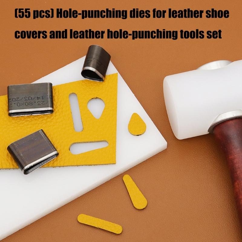 Elliptical Leather Punch Device Steel Ergonomic Handle for Belts Crafting Projects Accurate Hole Creation