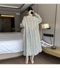 Autumn Pure Cotton Plus Size Nightgown - Women's Oversized Print Homewear & Outerwear