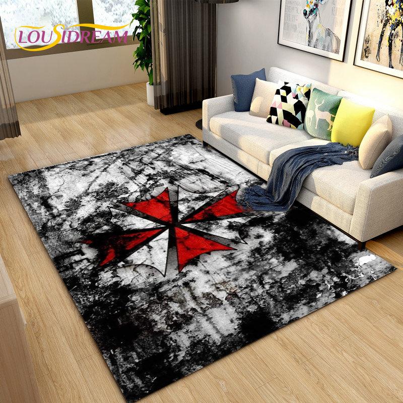 Resident Evil Game Gamer Area Rug Large,Carpet Rug for Living Room Bedroom Sofa Doormat Decoration,Kitchen Non-slip Floor Mat 3D