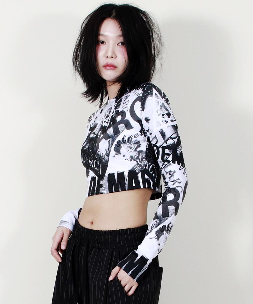Deumakeu Punk Graphic Crop T-Shirt