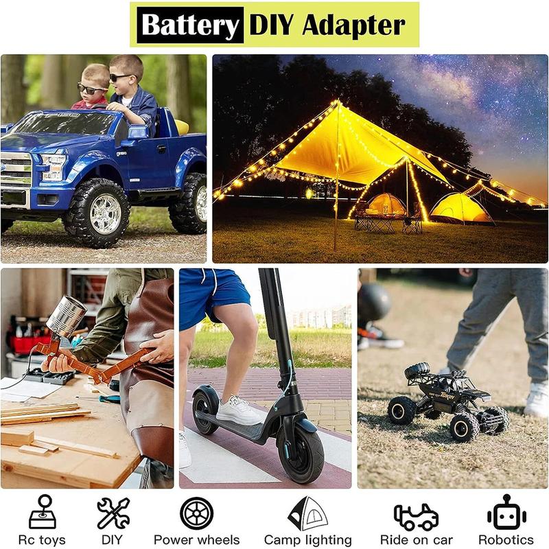 Battery Adapter for Ryobi ONE+ 18V Nimh/Nicd/Li-ion Battery DIY Power Wheels Adapter Tool Connector for RYOBI With 12AWG Wires