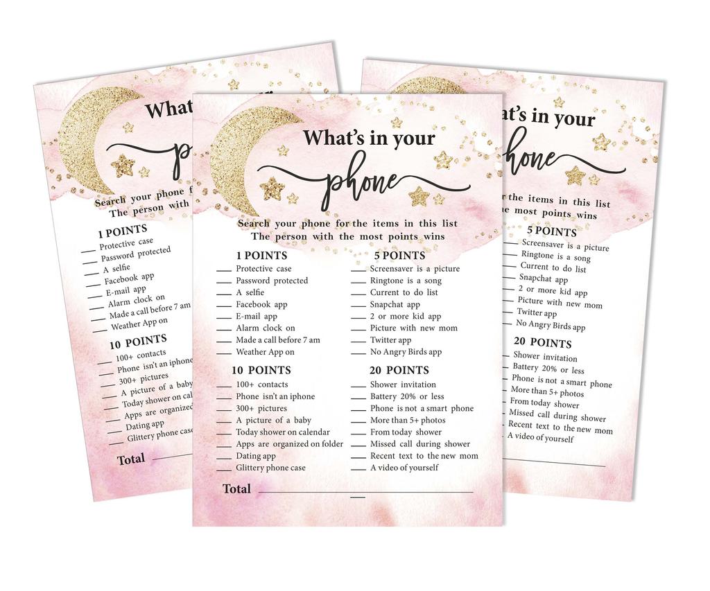 Inkdotpot 50A  Advice CardsA  For Baby Shower Game Glitter Star Advice For New Mom & Dad Gender Reveal Boy Or GirlA  Party
