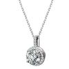 JDE Women's 1 Carat Solitaire CZ Diamond Necklace, Hypoallergenic, Sterling Silver, Platinum, and 18K Gold, Birthday Gift for Women
