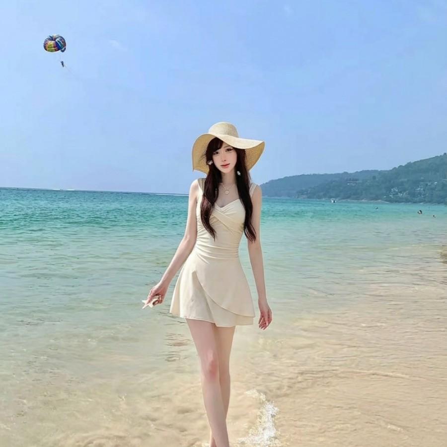 Swimsuit Women's 1011 New Sleeveless Dress Sexy Pure Desire Wind Cover Belly and Look Skinny Hot Spring Resort Swimsuit