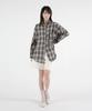 UMM Women'S Pocket Oversized Check Shirt 2 Colors