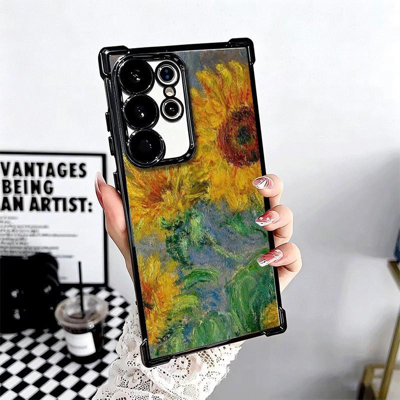 Van Gogh Oil Painting Aesthetics Plating Phone Case For Samsung Galaxy S24 S25 FE S26 Edge S23 Ultra S22 S21 Plus S20 Anti-Fall