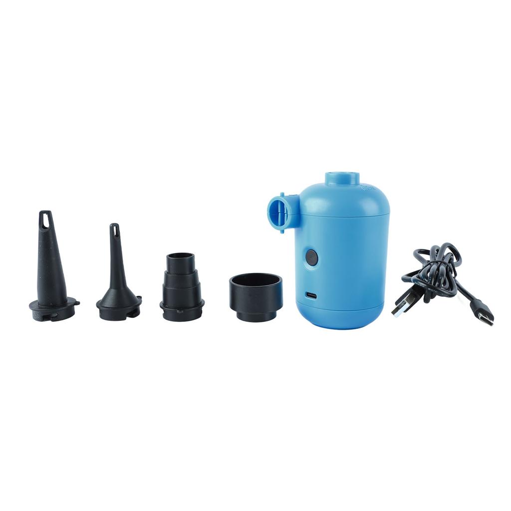 Electric Air Pump Portable Blue Inflator Deflator Pump Perfect for Outdoor Camping with USB Port