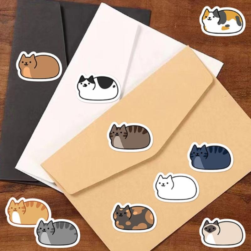 500Pcs Kawaii Cartoon Cat Tuo Tuo Roll Stickers Skateboard Laptop Luggage Skateboard Phone Gift Waterproof Phone Cute Sticker