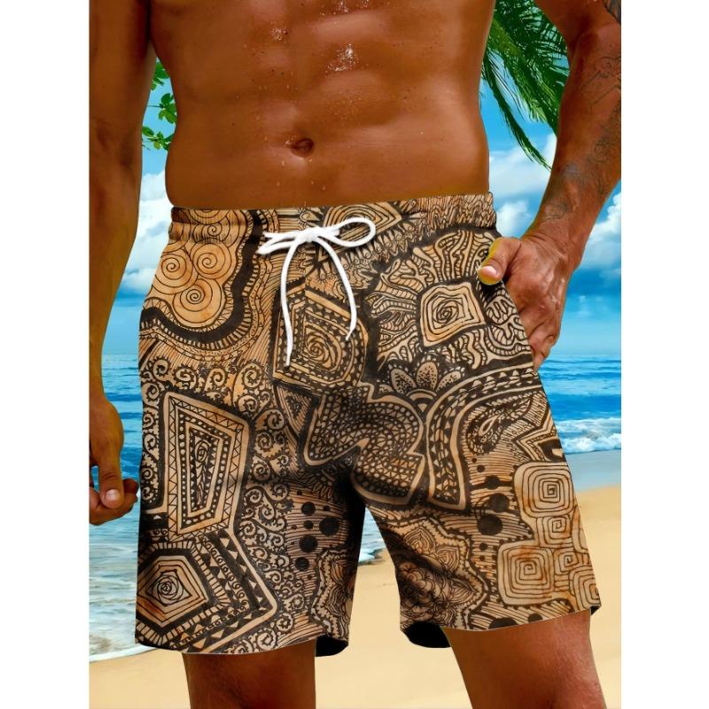 Model Ethnic Style Casual Shorts, 3D Printing, Quick-drying and Breathable, Suitable for All Seasons, Lightweight, for Kids XL