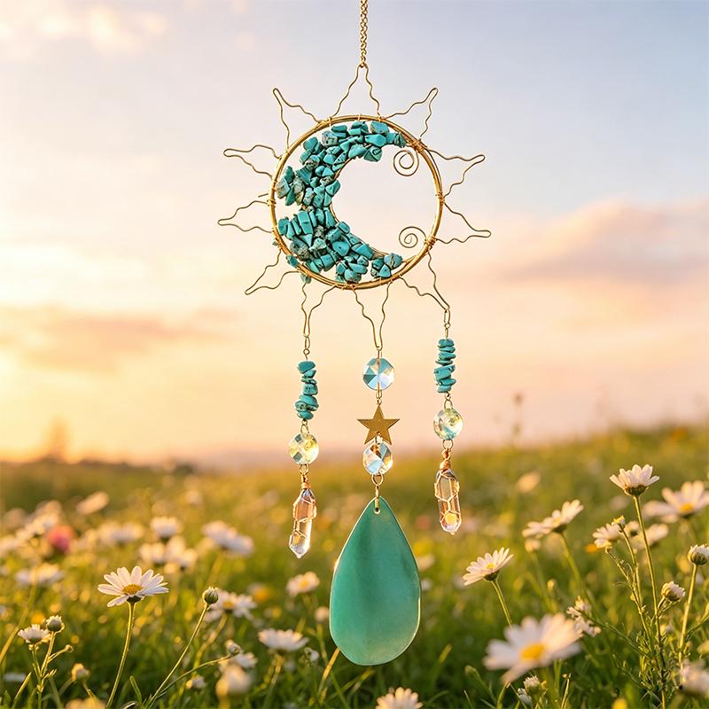 Natürlicher 7-Chakra Lebensbaum Edelstein Heilung Rohe Kristallsteine Wand Fenster Auto Hängendes Ornament für Yoga
