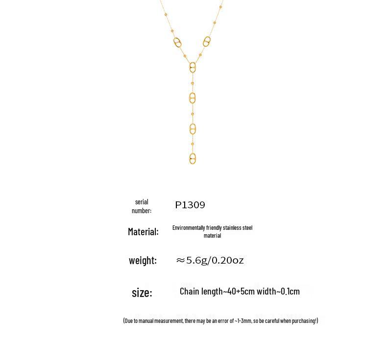 Stainless Steel Gold-Plated Ferris Wheel Pendant Necklace - Light Luxury & Elegant Style