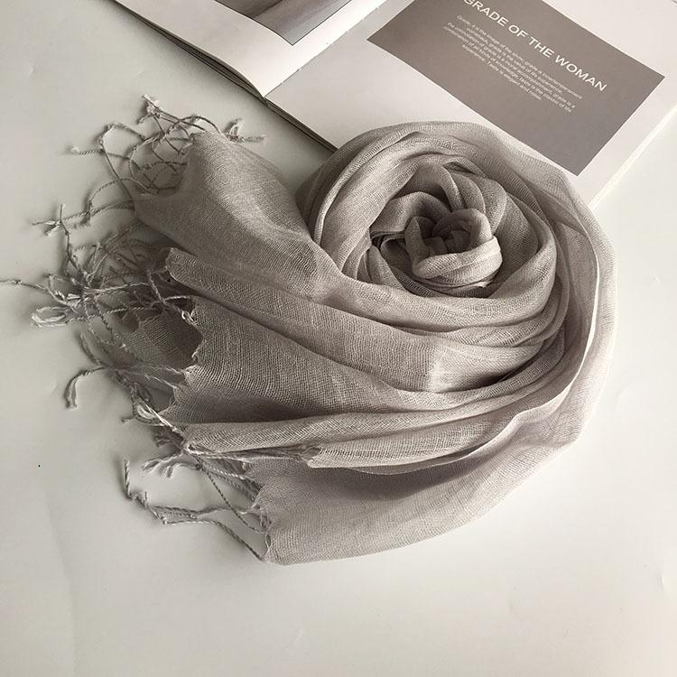 South Korea Dongdaemun Light Linen Scarf, Solid Color Sunscreen Scarf, Source
