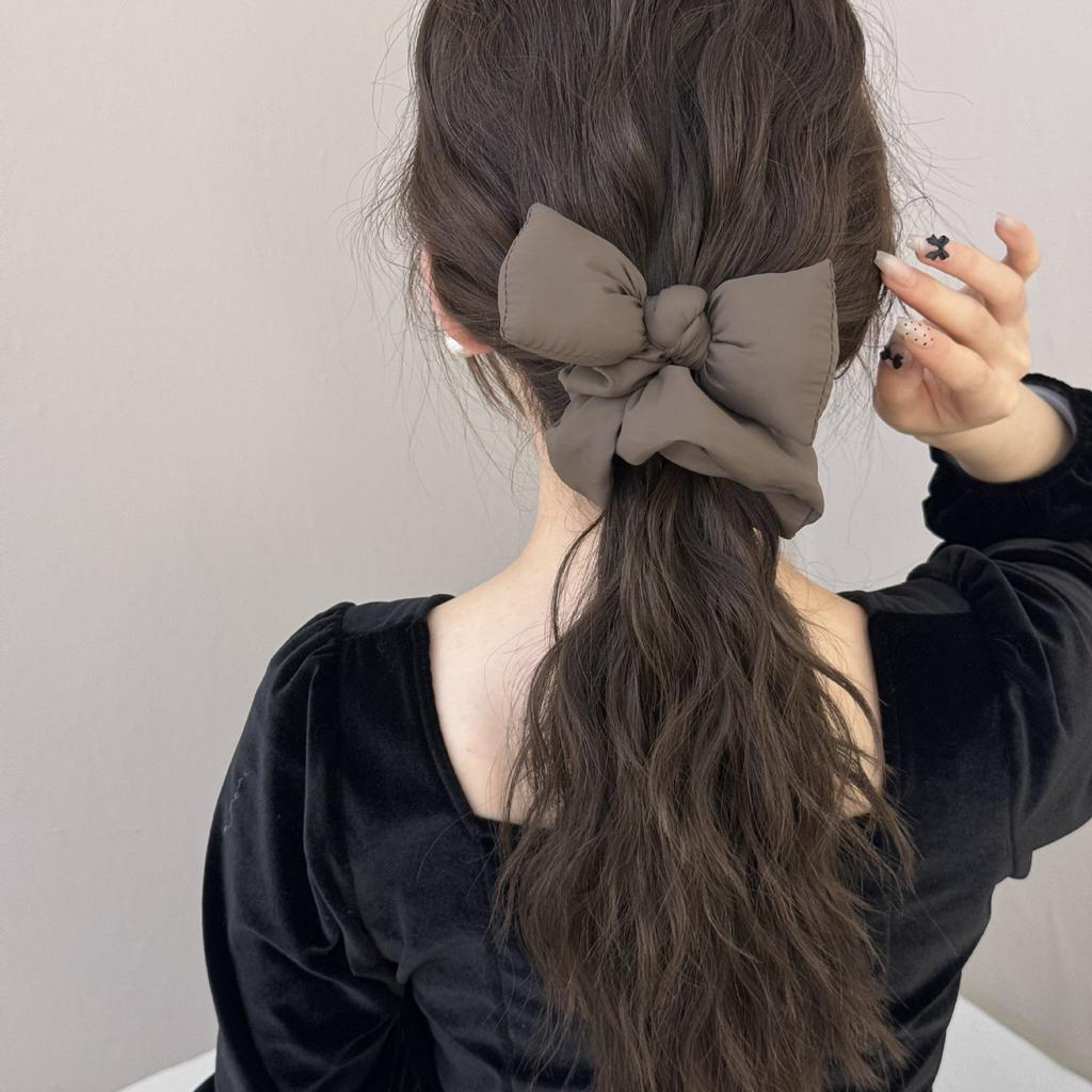 Cotton-filled Bow Hair Tie, Autumn and Winter Large Intestine Circle Headwear, Stylish Hair Tie, Ponytail Hair Tie
