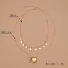 CCB Peach Heart Necklace Round Iron Sheet Collarbone Chain Neck Chain Women