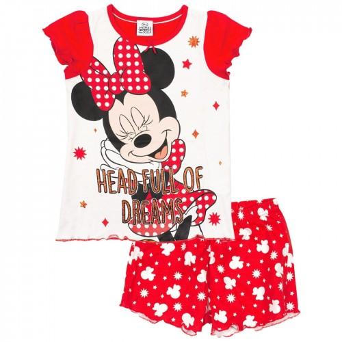 Minnie Mouse Girls Head Full Of Dreams Short Pyjama Set 3-4 Years blanc/rouge