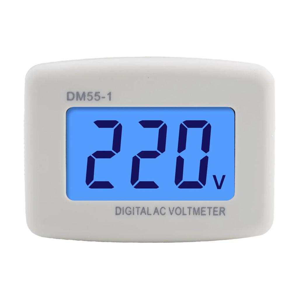 =DM55-1 AC Digital Voltmeter=Plug Type 110V-220V Digital AC LCD Digital Voltmeter Real-time Current Wall Flat Voltage Meter