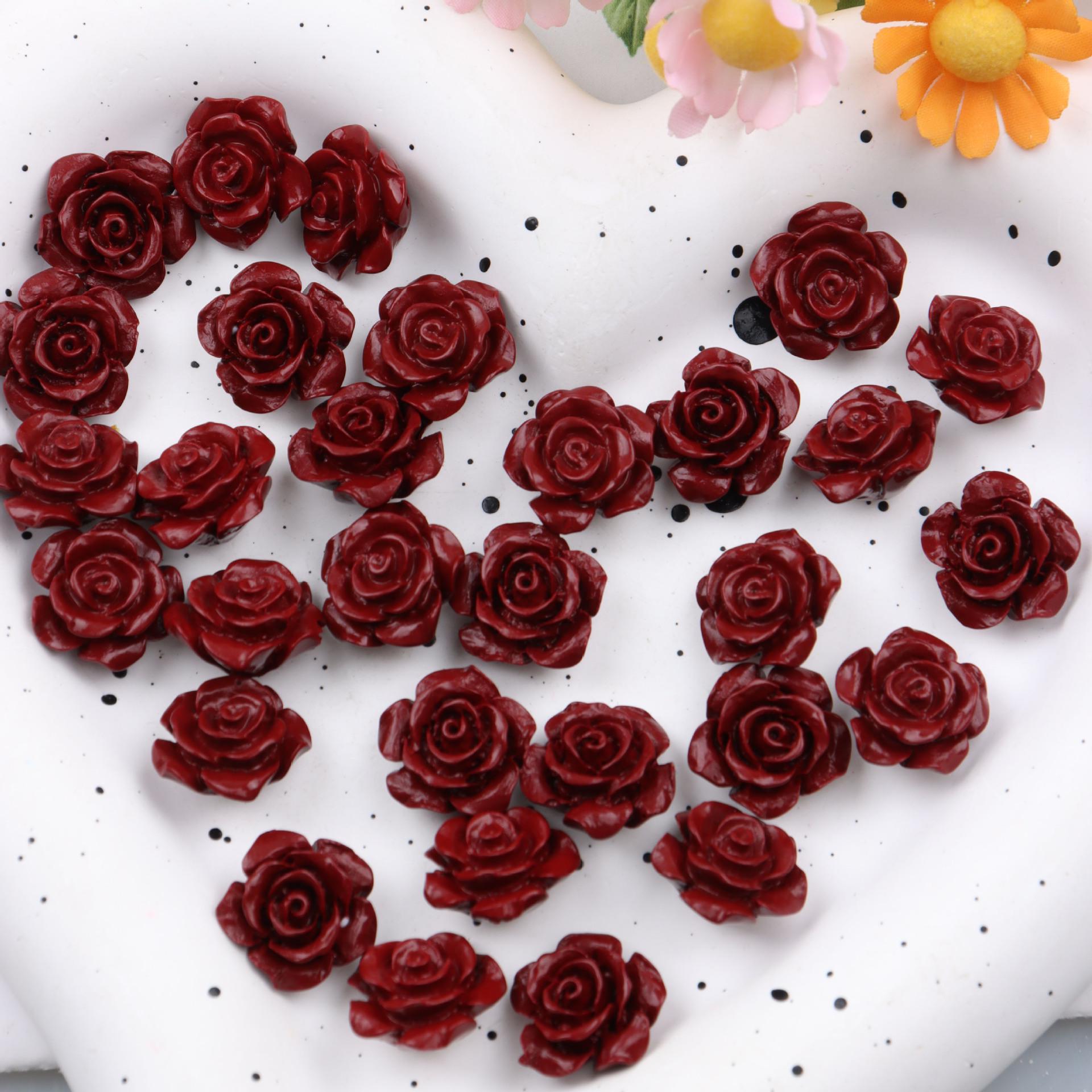 

Набор смоляных 3D заколок для волос и браслетов «Камелия» - Свадебные цветочные украшения ручной работы 15mm (10 pieces)