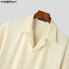 INCERUN Summer Print Men Short Sleeves Holiday Casual Loose Shirts