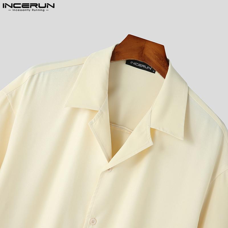 INCERUN Summer Print Men Short Sleeves Holiday Casual Loose Shirts