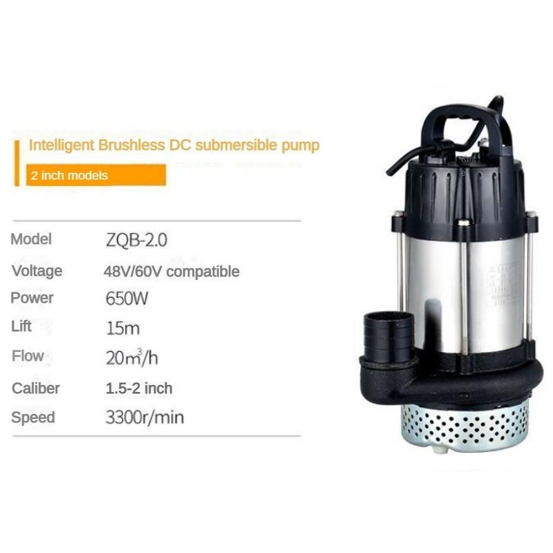 Bomba Submersível Solar CC sem Escovas de Ímã Permanente Bomba Doméstica a Bateria Alta Vazão Irrigação Bomba Agrícola