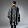 Plus Size Zebra Print Shawl: European/American Autumn/Winter Women's Mid-Length Jacket