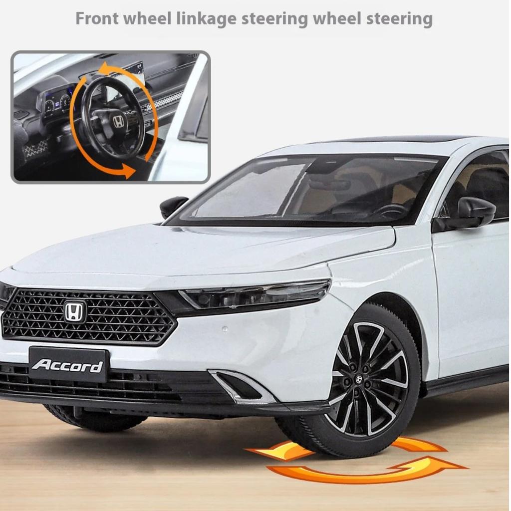1/18 Scale Honda Accord 2024 Alloy Car Model Simulation Sound and Light Children's Toy Collection Ornaments Boys Birthday Gift