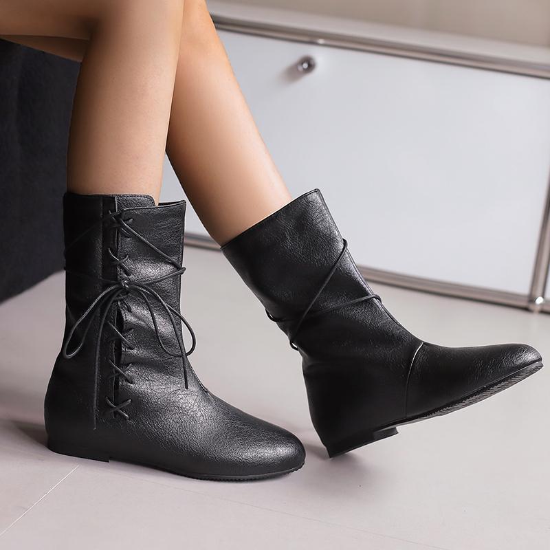 Women's Flat-bottomed Short Boots Autumn and Winter New Comfortable Large-size Casual Short Boots