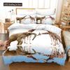 Deer Duvet Cover Set King Polyester Bedding Set For Kid Children Gift Bedding Set 3D Animal Giraffe Purple Theme Comforter Cover
