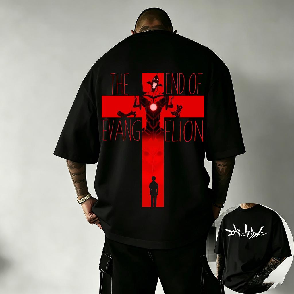 2026 Summer New Arrival Evangelion Pattern Street Style Print ShortSleeve TShirt Y2K Style Suitable for Both Unisex and Unisex