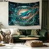 Benutzerdefiniertes Namensschild Miami Dolphins Bedruckter Wandteppich – Wandbehang für Schlafzimmer, Studentenwohnheime und Heimdekoration
