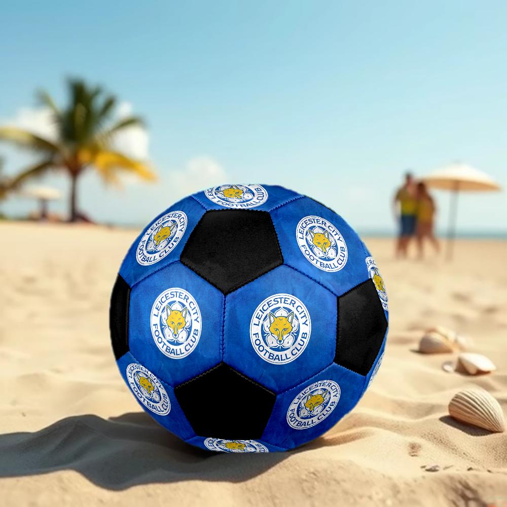 SIZE 5 Leicester City FC Soccer Ball Colorful All Ages Machine Stitched PVC Competition Ready Durable High-Bounce