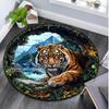Animal Tiger Circular Rug - Office Decorative Carpet For Living Room Bedroom Door Mat Floor Rug Computer Chair Area Rug