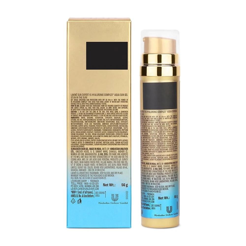 LAKMÉ Sun Expert 1% Hyaluronic Water-light Sunscreen Gel SPF 50 Pa++++ 56GM