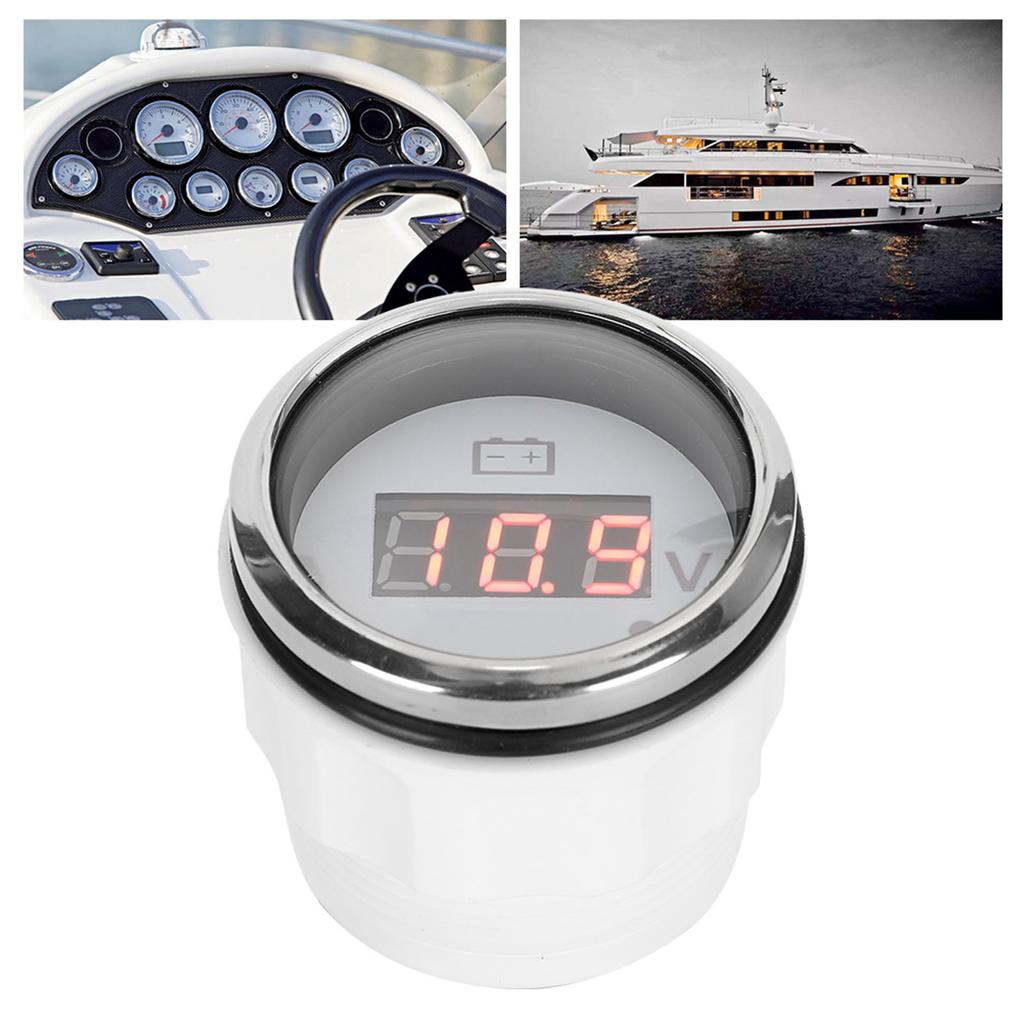 2in Battery Voltage Gauge LED Digital Display IP67 Waterproof Smart Alarm   for Boat Auto