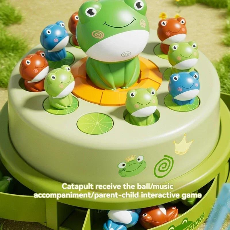 Education Toy Board Game Launch Catching Flying Frog Duck Kids Training Hand Eye Coordination Interaction Puzzle Party Music Toy