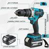 3 In 1 288V Brushless Electric Drill Screwdriver 20+3 Torque Variable Speed Cordless Hammer Impact Drill for 18V Battery