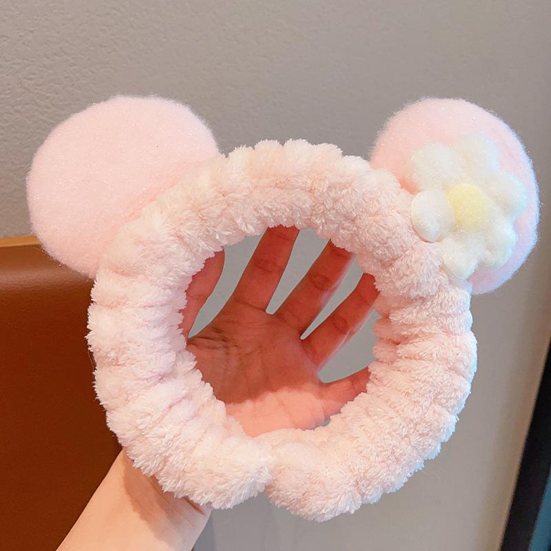 2024 Cute Cartoon Plush Headband for Women - Makeup, Hair Clip & Tie