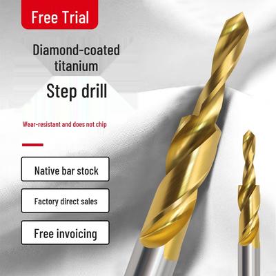 90/180° Cobalt Titanium Step Drill Bit M3-M12 Chamfering Countersink