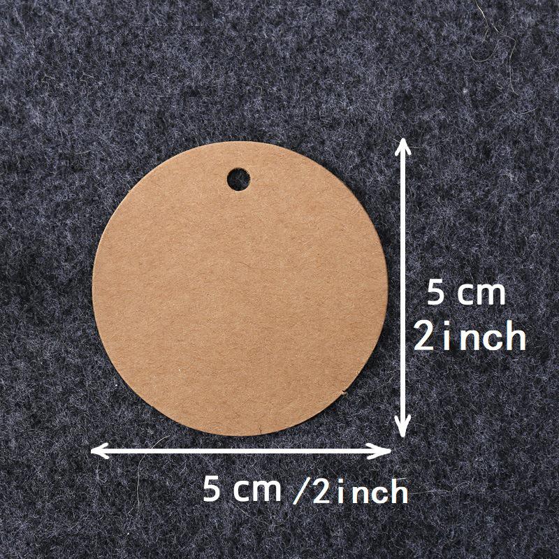 Pack of 100 Round Blank Kraft Tags with 20m Hemp Rope for Hanging, Baking, and Gift Packaging.