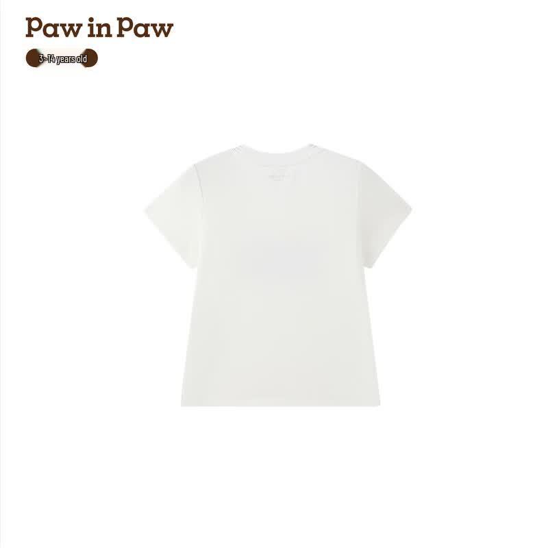 PawinPaw Girls' Cartoon Bear Short Sleeve T-Shirt